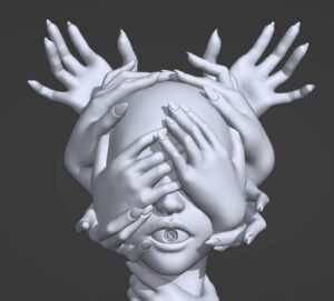 Hand Head Open Mouth
