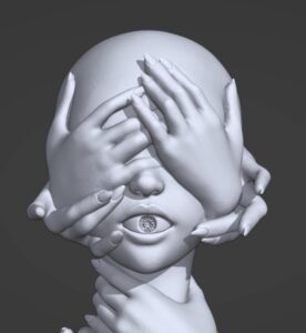 Wig Head Open Mouth