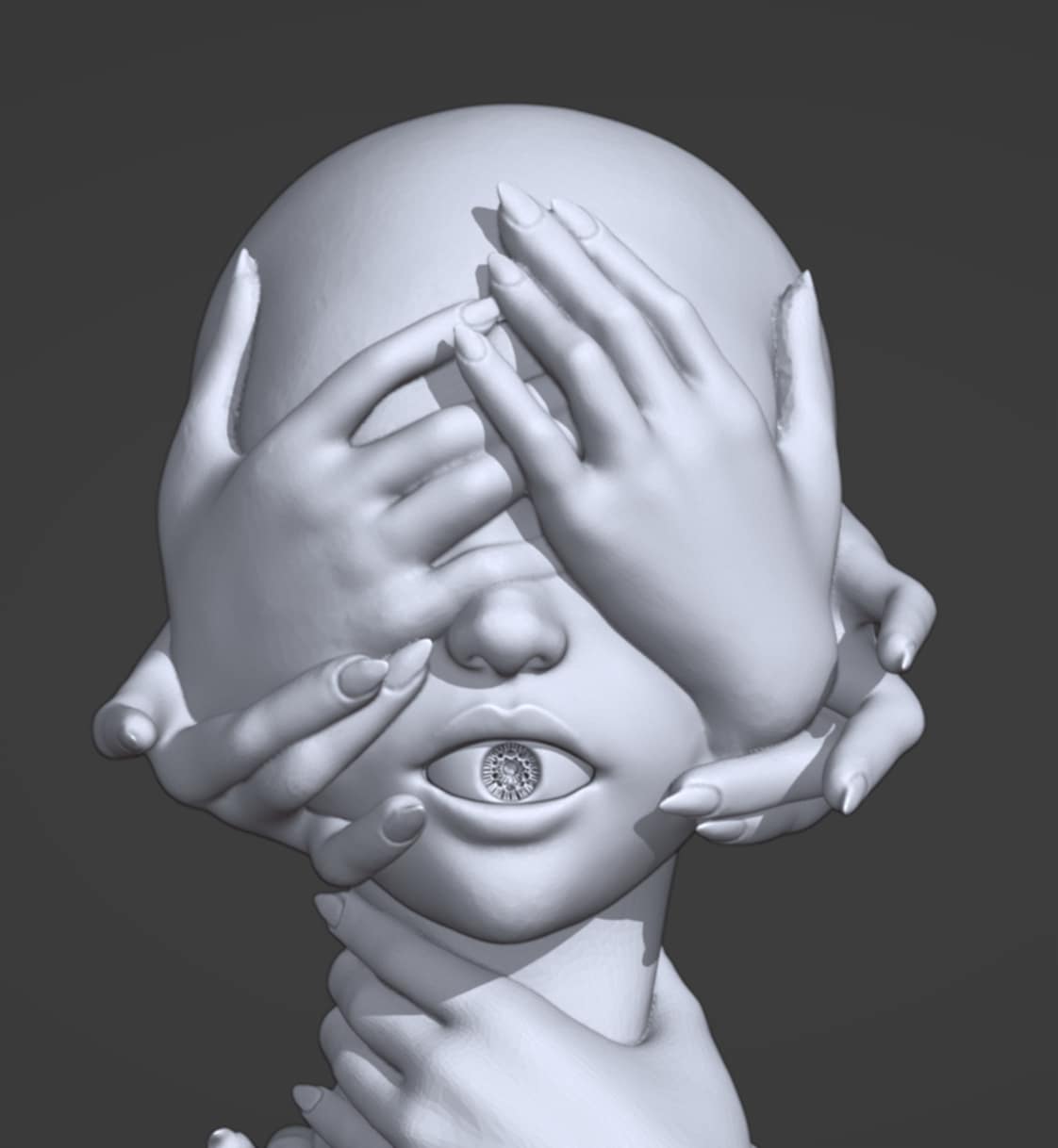 Wig head Open Mouth